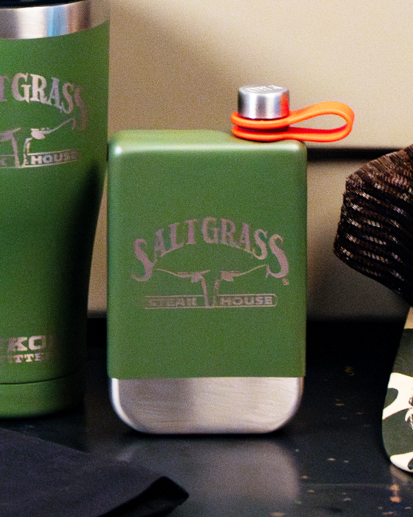 Saltgrass | Logo | Yukon Green Flask - FINAL SALE