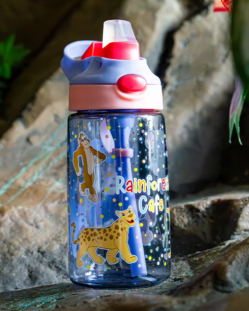 Insulated Water Bottle: Holly Graphic and Bamboo Cap