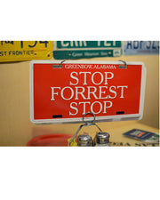 Bubba Gump Red Display License plate, Bubba Gump Stop Forrest Stop, Pictured inside of Bubba Gump