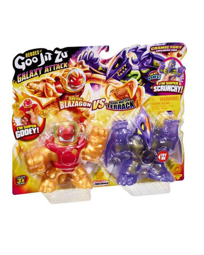 Packaging for Heroes of Goo Jit Zu Galaxy Attack Cosmic Fury Versus Pack Series 5.