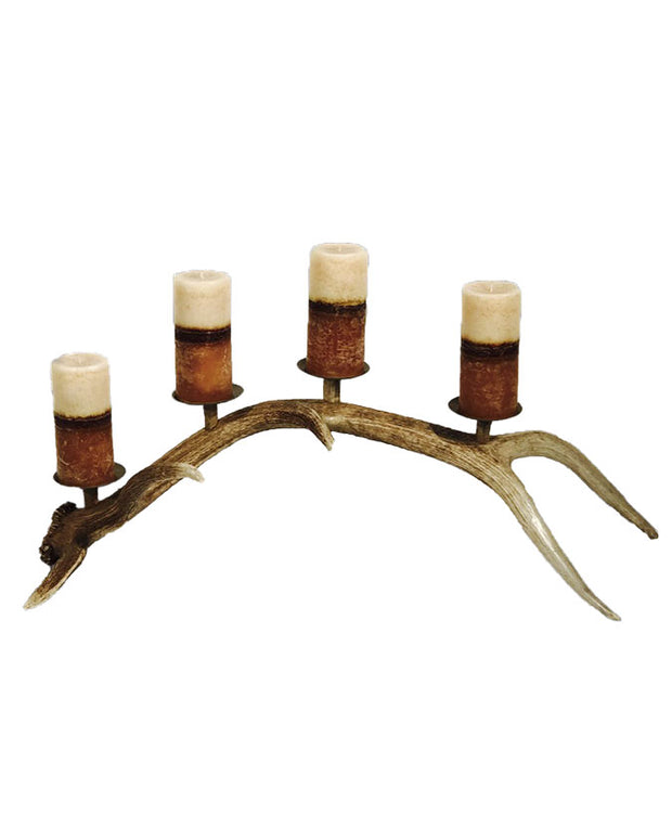 King Ranch Candelabra, pictured with 4 candles, candles sold separately. 