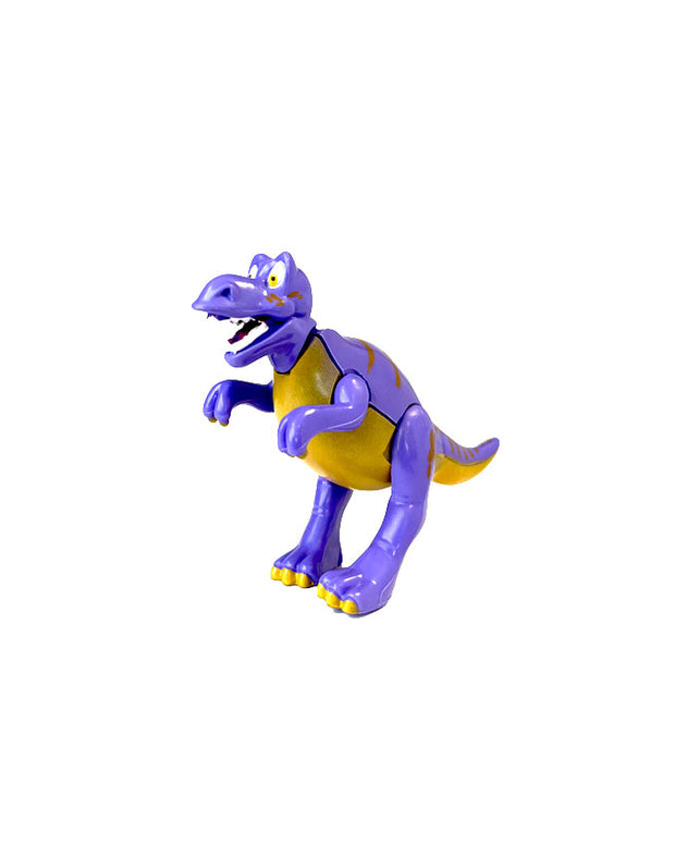 Side view of Dexter the T-Rex figurine.
