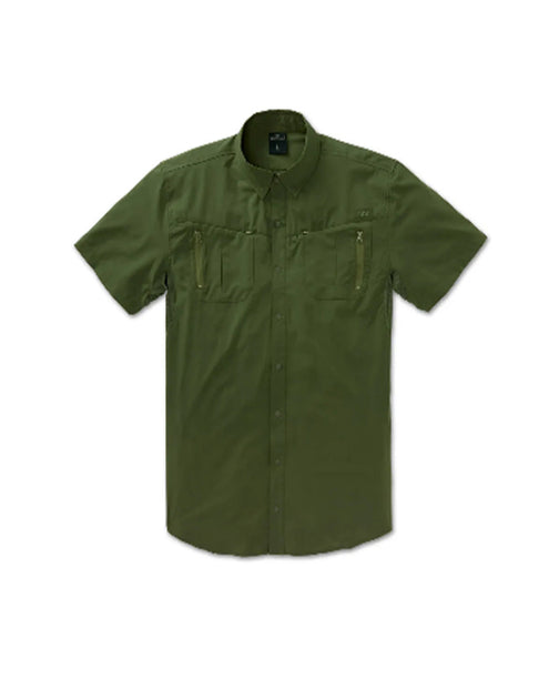 olive green short sleeve button up