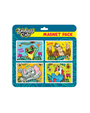 Colorful Rainforest Cafe magnet pack featuring a frog, monkey, elephant, and parrot with playful designs and cheerful text.