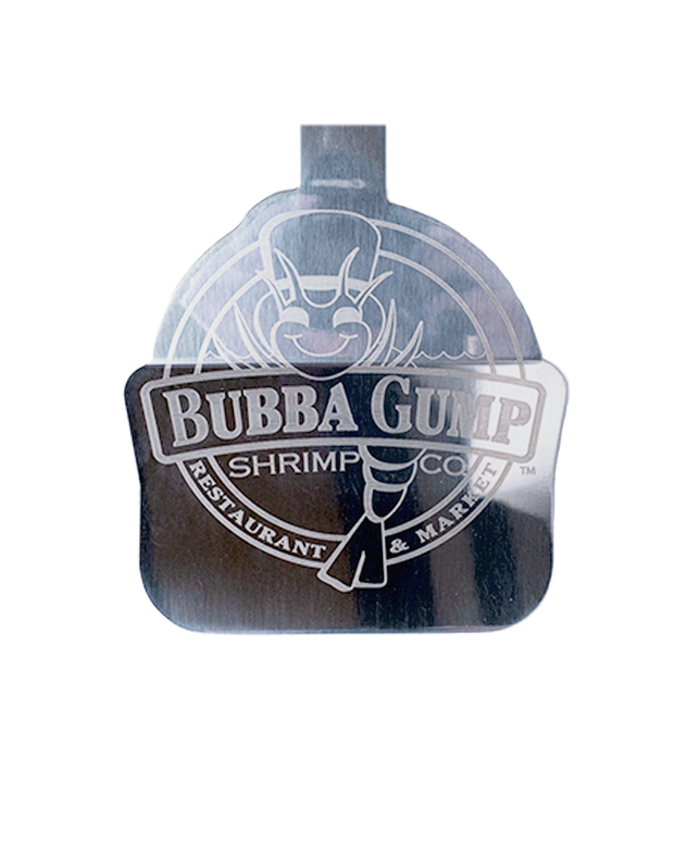 grilling spatula with bubba gump logo engraved