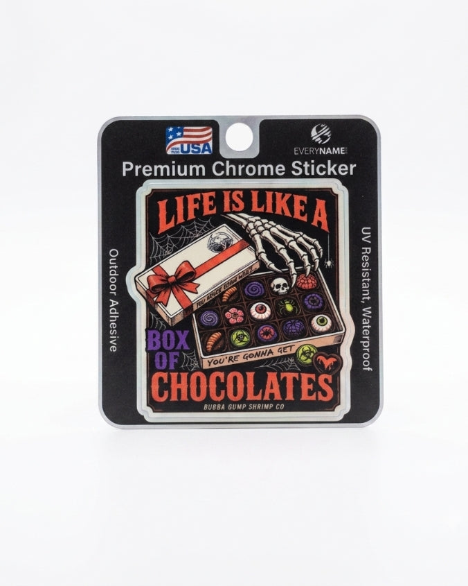 Bubba Gump | Life is Like Box of Chocolates Halloween 2026 | Sticker