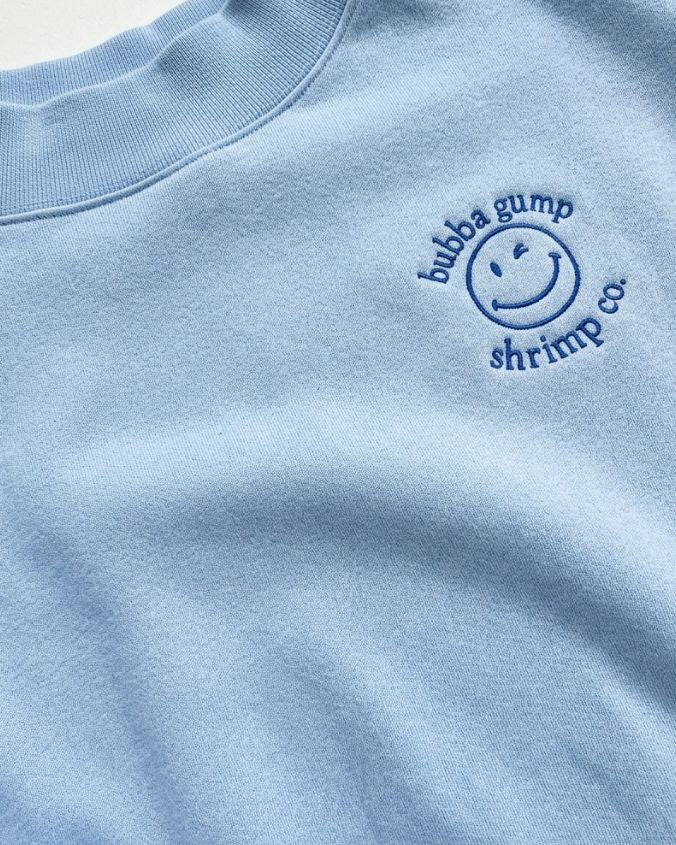 Bubba Gump | Smiley Face Embroidery | Adult Crewneck