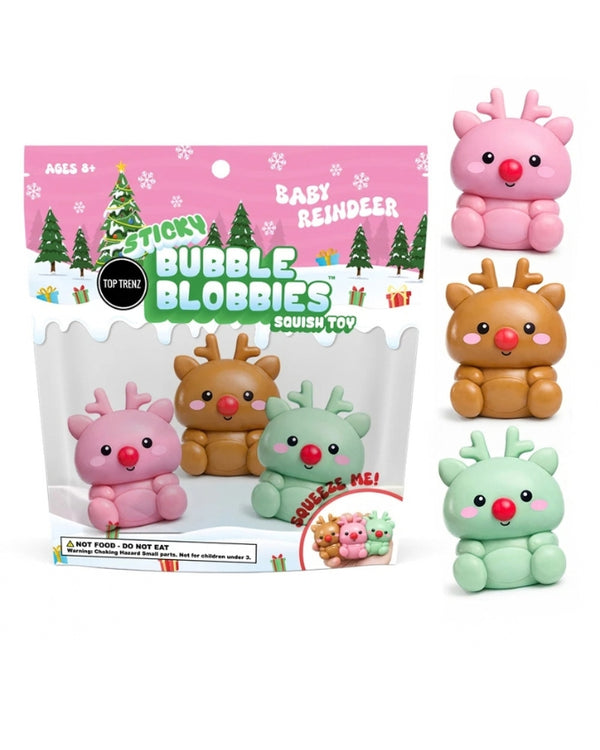 Top Trenz | Sticky Bubble Blobbies Baby Reindeer | Fidget Toy 3-Pack