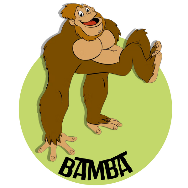 Icon of Bamba, the gorilla cartoon-like drawing inside of the green circle
