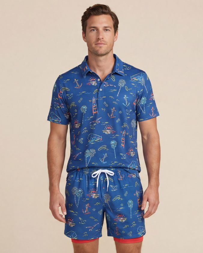Chubbies x Bubba Gump | Tropical | Men's Polo ~ FINAL SALE Chubbies x Bubba Gump | Tropical | Men's Polo ~ FINAL SALE