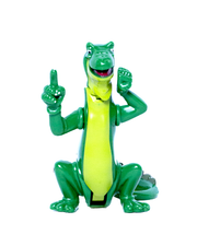 green iguana figurine with lime green belly.