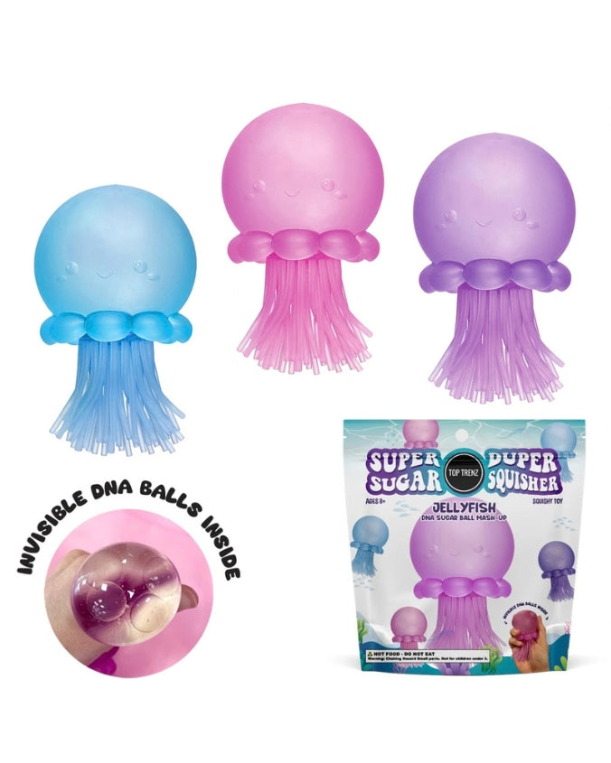 Top Trenz | Super Duper Sugar Squisher Jellyfish | Mystery Color Fidget Toy