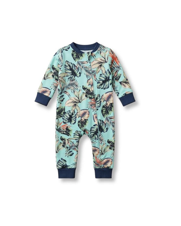 Rainforest Cafe | Jungle Palm | Infant PJ Romper - FINAL SALE