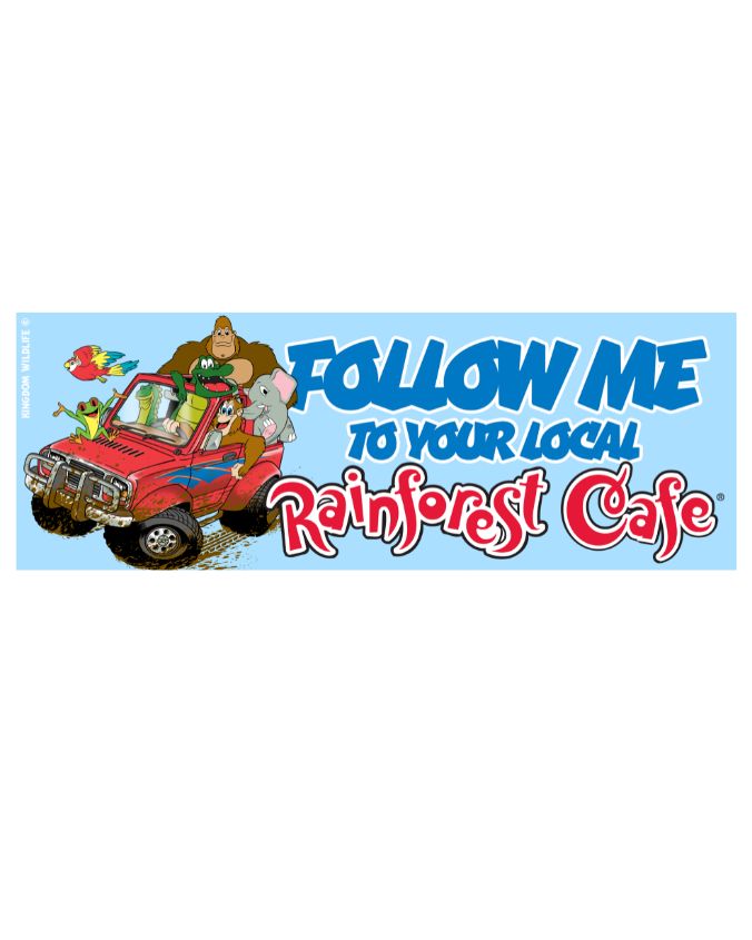 Rainforest Cafe | Follow Me | Bumper Sticker