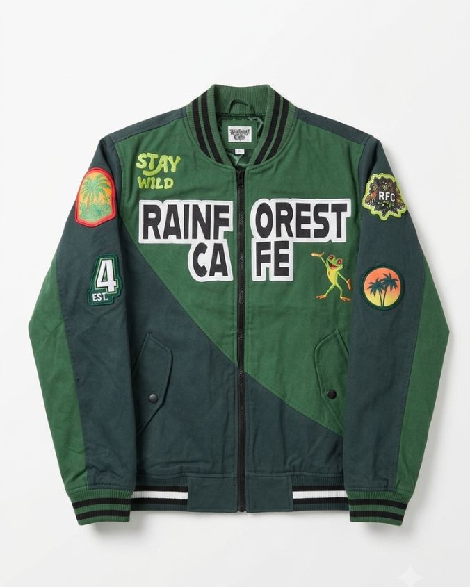 Rainforest Cafe | Stay Wild | Varsity Jacket – Landry's Inc.