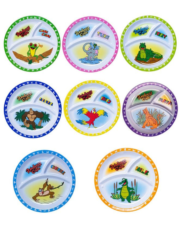 Rainforest Cafe | Segmented Plates | 8 PC Set