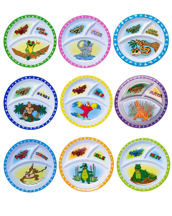 Rainforest Cafe | Segmented Plates | 9 PC Set