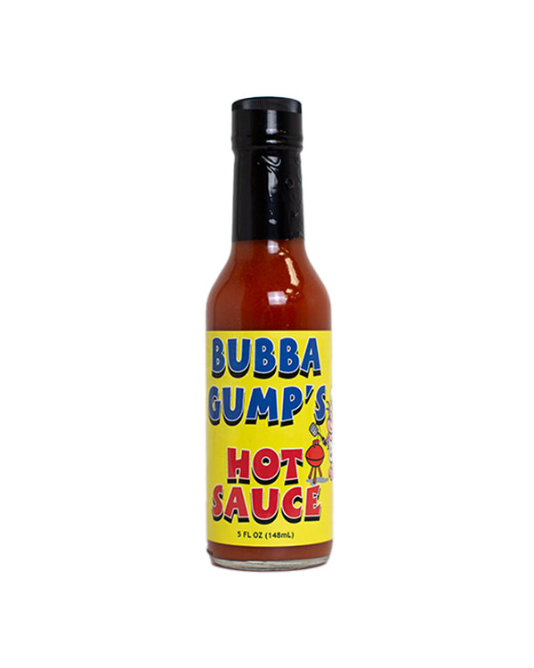 Bubba Gump's Hot Sauce in front of an all-white background.