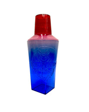 Bubba Gump Shrimp Co. drink shaker with a red cap and blue body, featuring the company’s logo embossed on the front.