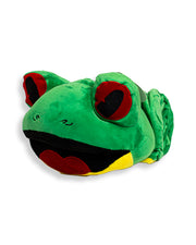 Cha Cha the Frog plush blanket rolled up.