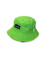 Neon green bucket hat with black Draft Kings/Golden Nugget label stitched onto the front.