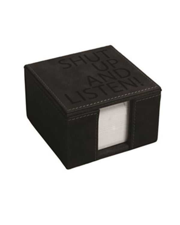 Shut Up & Listen! | Leather | Sticky Note Holder