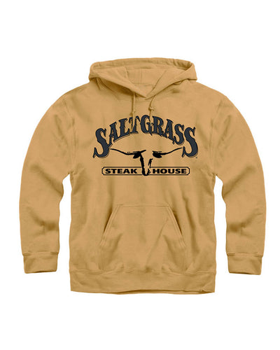 Yellow Saltgrass logo hoodie.