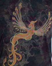 Close up look of phoenix design.