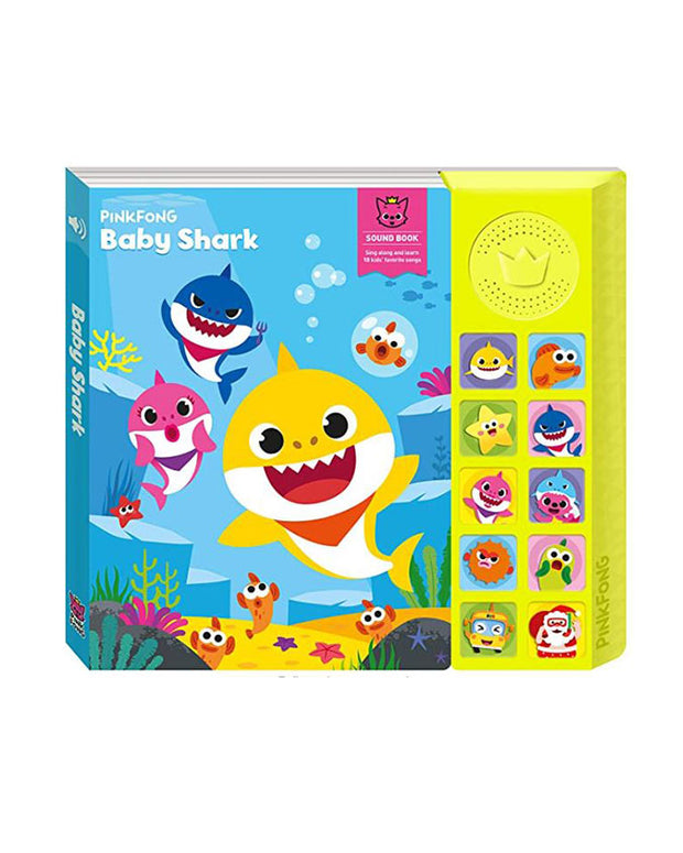 Pinkfong Baby Shark sound book with remote built into the book that contains sounds from different characters.