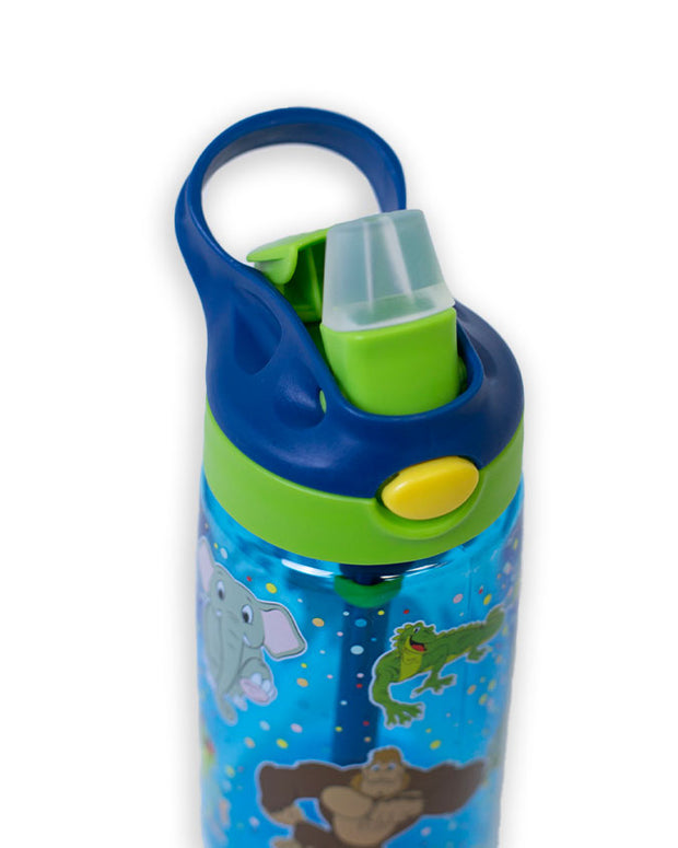 Contig Kids Plastic Water Bottle with Straw Lid Red Little Dino